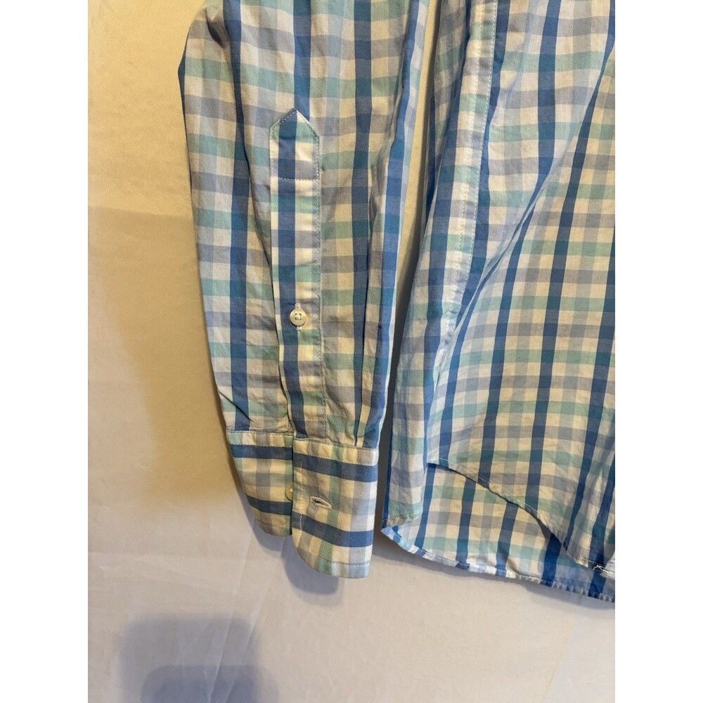 J.Crew Slim Fit Blue Plaid Button Down Shirt Mens Small Cotton Casual - Picture 5 of 9